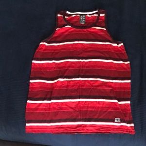 Mens M Red Striped Billabong Tank Top